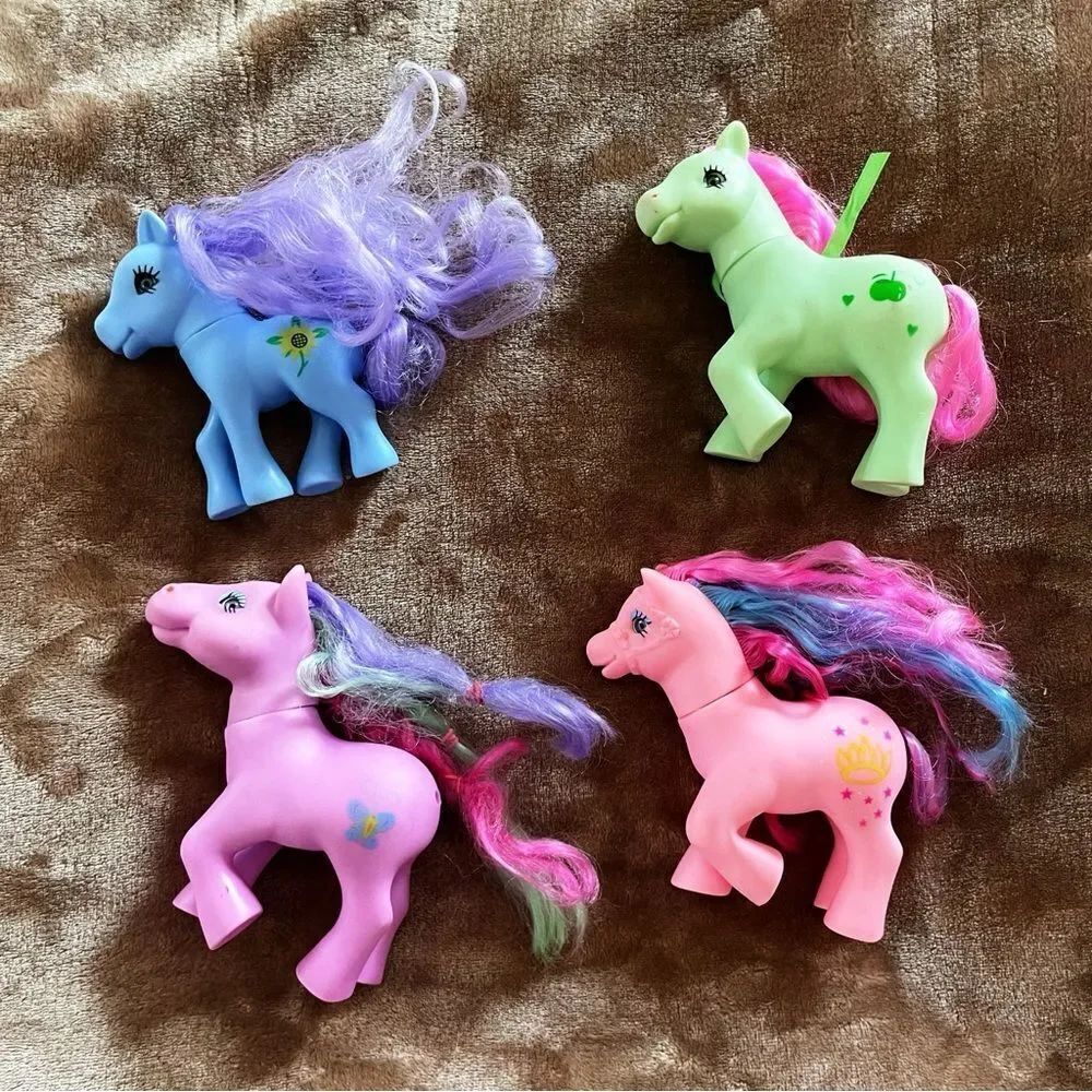 Colorful Pony Toy Set of 4 for Kids